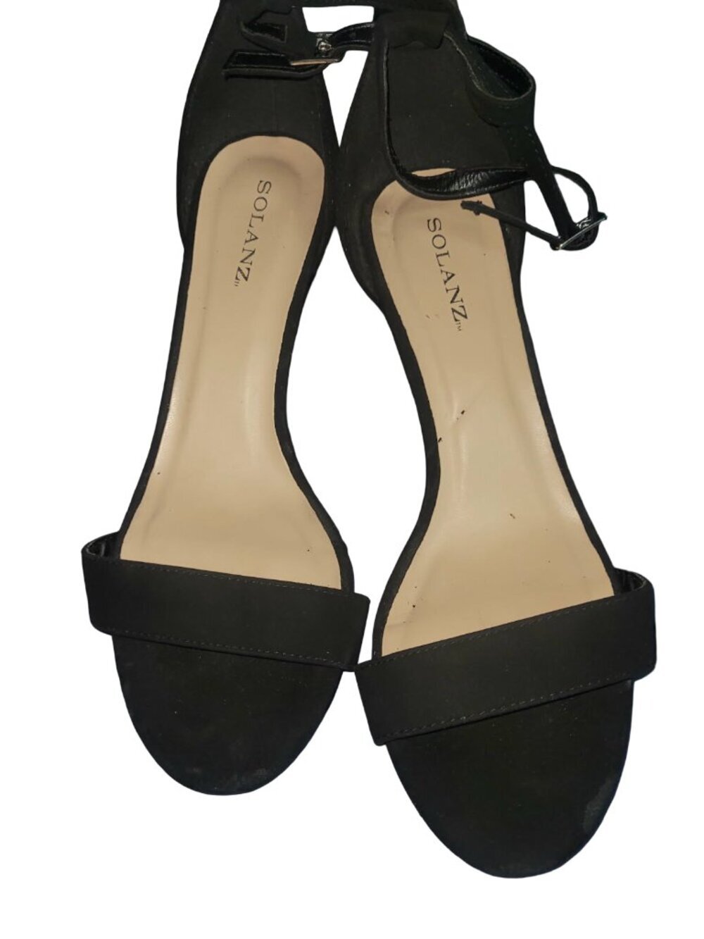 Black 10M Solanz open-toe dress heels